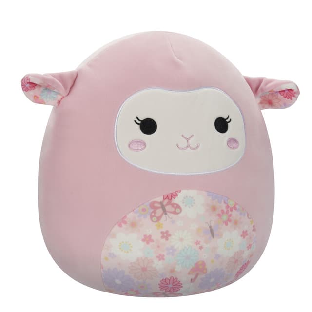 Squishmallows Medium Plush 12 inch Lala Pink Lamb with Floral Ears and Belly Officially Licensed Kellytoy Plush Toy Colorful Soft Gift for Kids Girls & Boys Washable Squishy Stuff Toy Multicolor All Age