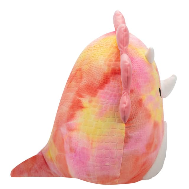 دمية محشوة للأطفال ترينيتي 16 بوصة وردي سكويشمالوز Squishmallows Trinity Tie Dye Triceratops Plush Toy
