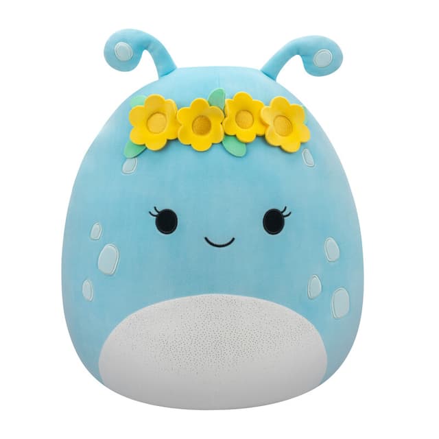 Squishmallows Large Plush 16 inch Natnat Pastel Blue Alien with Flower Crown Officially Licensed Kellytoy Plush Toy Colorful Soft Gift for Kids Girls & Boys Washable Squishy Stuff Toy Multicolor All Age
