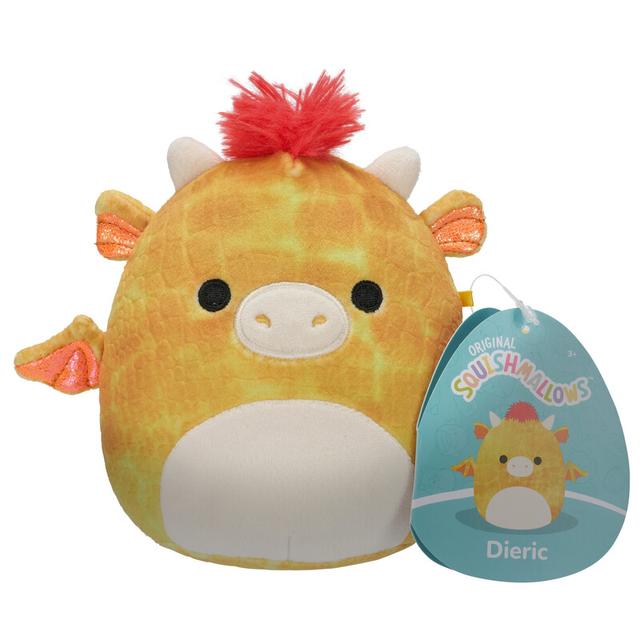 Squishmallows Little Plush 5 inch Dieric Yellow Textured Dragon with Red Hair Officially Licensed Kellytoy Plush Toy Colorful Soft Gift for Kids Girls & Boys Washable Squishy Stuff Toy Multicolor All Age