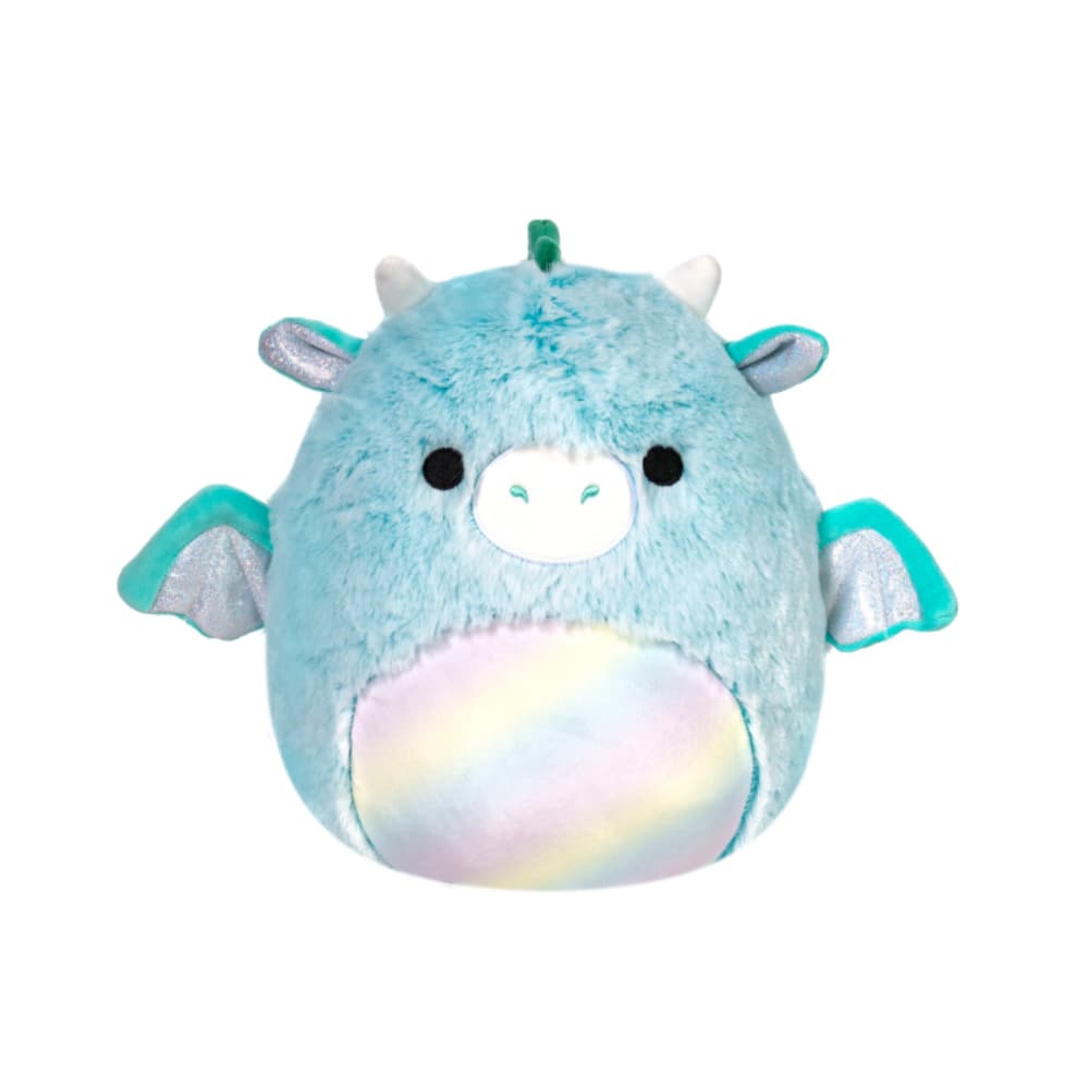 12 inch Fuzzamallows Medium Plush Lorelai Teal Dragon Officially Licensed Kellytoy Plush Toy Colorful Soft Gift for Kids Girls & Boys Washable Squishy Stuff Toy Multicolor All Age