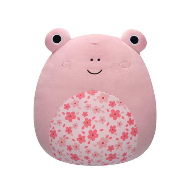 12 inch Medium Plush Kline Pink Frog with Sakura Flower Belly Officially Licensed Kellytoy Plush Toy Colorful Soft Gift for Kids Girls & Boys Washable Squishy Stuff Toy Multicolor All Age - 978966