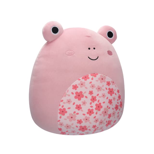 12 inch Medium Plush Kline Pink Frog with Sakura Flower Belly Officially Licensed Kellytoy Plush Toy Colorful Soft Gift for Kids Girls & Boys Washable Squishy Stuff Toy Multicolor All Age - 715803