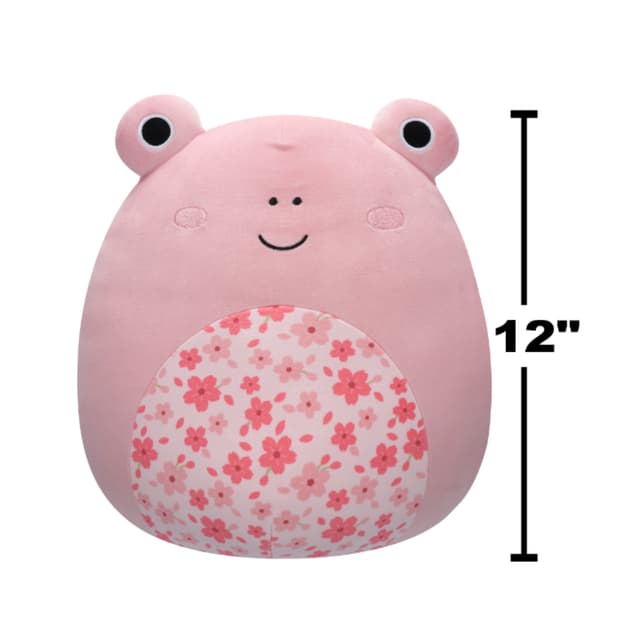 12 inch Medium Plush Kline Pink Frog with Sakura Flower Belly Officially Licensed Kellytoy Plush Toy Colorful Soft Gift for Kids Girls & Boys Washable Squishy Stuff Toy Multicolor All Age - 715806