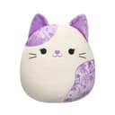 12 inch Medium Plush White Velvet Cat with Purple Ears and Spot Officially Licensed Kellytoy Plush Toy Colorful Soft Gift for Kids Girls & Boys Washable Squishy Stuff Toy Multicolor All Age - 978973