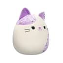 12 inch Medium Plush White Velvet Cat with Purple Ears and Spot Officially Licensed Kellytoy Plush Toy Colorful Soft Gift for Kids Girls & Boys Washable Squishy Stuff Toy Multicolor All Age - 715831