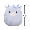 12 inch Medium Plush Light Blue Velvet Cow with Blue Patches Officially Licensed Kellytoy Plush Toy Colorful Soft Gift for Kids Girls & Boys Washable Squishy Stuff Toy Multicolor All Age - 715846