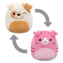 دمى محشوة للأطفال 5 بوصة عدد 2 نهدي وأزرق سكويشمالوز Squishmallows Geraldine Scottish Fold Cat/Brock Bulldog Plush Toy