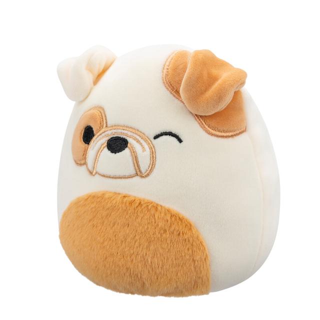 دمى محشوة للأطفال 5 بوصة عدد 2 نهدي وأزرق سكويشمالوز Squishmallows Geraldine Scottish Fold Cat/Brock Bulldog Plush Toy