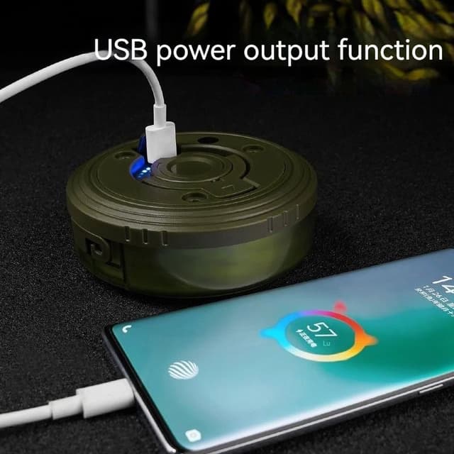 سلسلة اضاءة زينة مع مصباح ليد مدمج للرحلات Rechargeable Outdoor Camping Light String