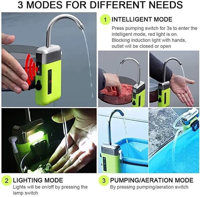 مضخة مياه لاسلكية للرحلات 2600 مللي أمبير Portable Water Pump Tool