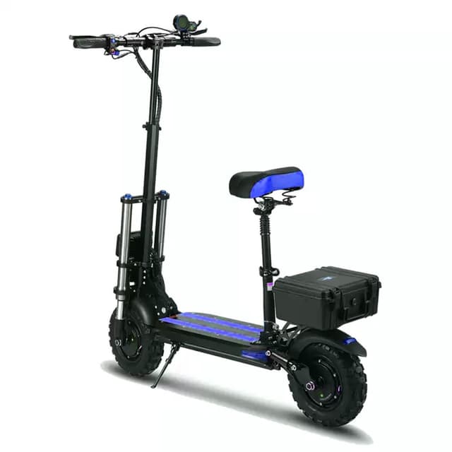 سكوتر كهربائي بكرسي​ للكبار قابل للطي ميجا ستار أزرق 80 كم/س 6000 واط Megastar Megawheels Folding Adult Electric Scooter
