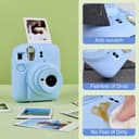 O Ozone Silicone Case for Fujifilm Instax Mini 12 Instant Camera Case Soft Protective Camera Cover with Adjustable Shoulder Strap - Pastel Blue