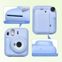 O Ozone Silicone Case for Fujifilm Instax Mini 12 Instant Camera Case Soft Protective Camera Cover with Adjustable Shoulder Strap - Pastel Blue