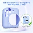 O Ozone Silicone Case for Fujifilm Instax Mini 12 Instant Camera Case Soft Protective Camera Cover with Adjustable Shoulder Strap - Pastel Blue