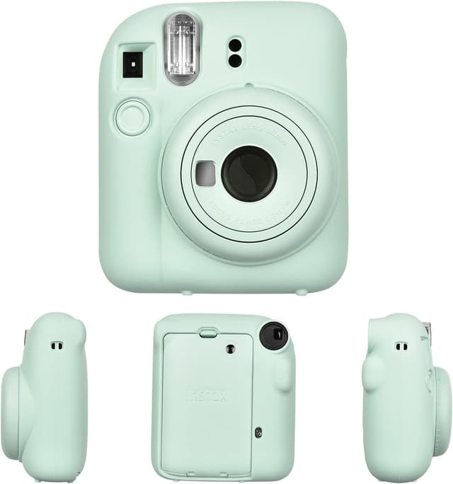 O Ozone Silicone Case for Fujifilm Instax Mini 12 Instant Camera Case Soft Protective Camera Cover with Adjustable Shoulder Strap - Mint Green