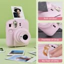 غضاء حماية لكاميرا فوجي فيلم إنستاكس ميني 12 الفورية مع حزام  كتف قابل للتعديل وردي أو أوزوان O Ozone Silicone Case for Fujifilm Instax Mini 12 Instant Camera Case Soft Protective Camera Cover with Adjustable Shoulder Strap Blossom Pink