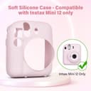 غضاء حماية لكاميرا فوجي فيلم إنستاكس ميني 12 الفورية مع حزام  كتف قابل للتعديل وردي أو أوزوان O Ozone Silicone Case for Fujifilm Instax Mini 12 Instant Camera Case Soft Protective Camera Cover with Adjustable Shoulder Strap Blossom Pink