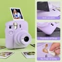 O Ozone Silicone Case for Fujifilm Instax Mini 12 Instant Camera Case Soft Protective Camera Cover with Adjustable Shoulder Strap - Lilac Purple