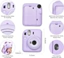 O Ozone Silicone Case for Fujifilm Instax Mini 12 Instant Camera Case Soft Protective Camera Cover with Adjustable Shoulder Strap - Lilac Purple