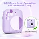 O Ozone Silicone Case for Fujifilm Instax Mini 12 Instant Camera Case Soft Protective Camera Cover with Adjustable Shoulder Strap - Lilac Purple