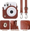 O Ozone PU Leather Camera Case for Fujifilm Instax Mini 12 Instant Camera Protective Camera Cover with Adjustable Shoulder Strap - Brown