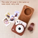 O Ozone PU Leather Camera Case for Fujifilm Instax Mini 12 Instant Camera Protective Camera Cover with Adjustable Shoulder Strap - Brown