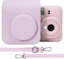 O Ozone PU Leather Camera Case for Fujifilm Instax Mini 12 Instant Camera Protective Camera Cover with Adjustable Shoulder Strap - Blossom Pink