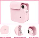 O Ozone PU Leather Camera Case for Fujifilm Instax Mini 12 Instant Camera Protective Camera Cover with Adjustable Shoulder Strap - Blossom Pink