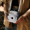 O Ozone PU Leather Camera Case for Fujifilm Instax Mini 12 Instant Camera Protective Camera Cover with Adjustable Shoulder Strap - Clay White