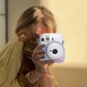 O Ozone Protective Camera Case for Fujifilm Instax Mini 12 Instant CameraPU Leather Camera Cover with Adjustable Shoulder Strap -Shiny Silver