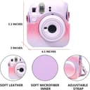 O Ozone Protective Camera Case for Fujifilm Instax Mini 12 Instant Camera, PU Leather Glitter Gradient Style Camera Carrying Bag with Shoulder Strap for Instax Mini 12-Pink&Purple