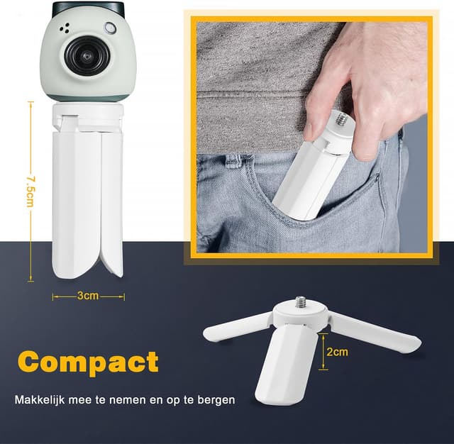 O Ozone 4-in-1 Accessories Set Compatible with Fujifilm Instax Pal Including Camera Case with Wrist Strap /Photo Clips/Photo Frame/Hanging String/Stickers/ Mini Tabletop Tripod- White