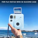 غطاء حماية للكاميرا فوجي فيلم إنستاكس ميني اس اي  مع حزام كتف قابل للتعديل أزرق أو أوزون O Ozone Silicone Case for Fujifilm Instax Mini SE Instant Camera Case Soft Protective Camera Cover with Adjustable Shoulder Strap  Blue