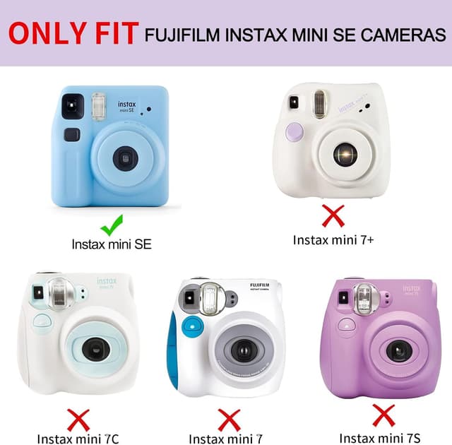 كفر كاميرا سيليكون متوافق مع كاميرا Fujifilm Instax Mini SE مع حزام كتف زهر او اوزون O Ozone Silicone Case for Fujifilm Instax Mini SE Instant Camera Case  