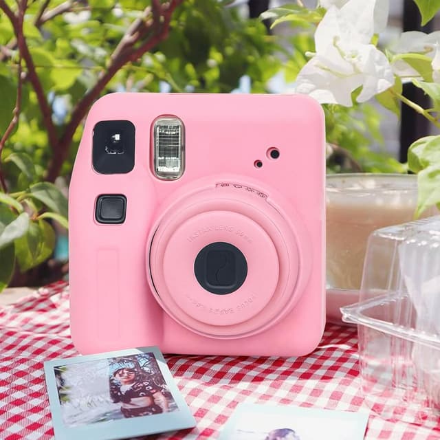كفر كاميرا سيليكون متوافق مع كاميرا Fujifilm Instax Mini SE مع حزام كتف زهر او اوزون O Ozone Silicone Case for Fujifilm Instax Mini SE Instant Camera Case  
