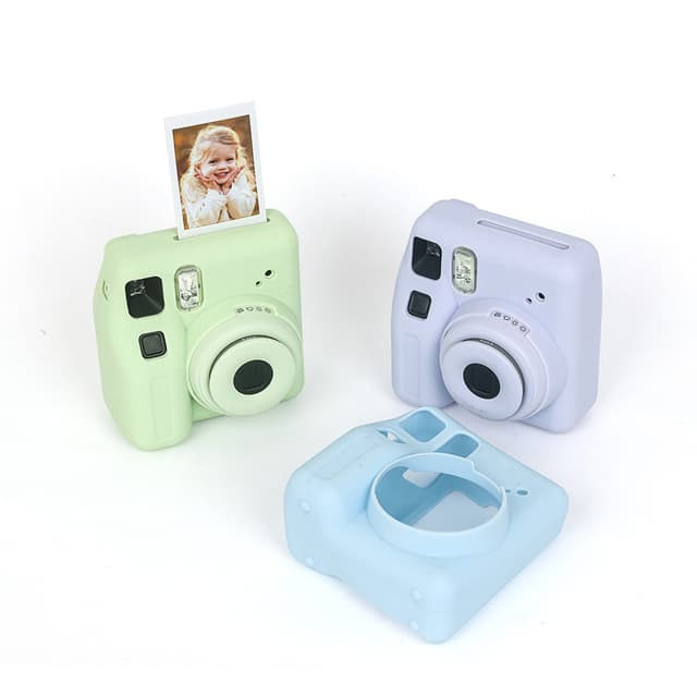 كفر كاميرا سيليكون متوافق مع كاميرا Fujifilm Instax Mini SE مع حزام كتف زهر او اوزون O Ozone Silicone Case for Fujifilm Instax Mini SE Instant Camera Case  