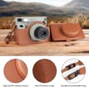 O Ozone Camera Case Compatible with Instax Wide 400 Camera, PU Leather Protective Carrying Camera Bag for Fuji Instax Wide 400 Instant Camera with Adjustable Shoulder Strap- Brown
