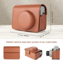 O Ozone Camera Case Compatible with Instax Wide 400 Camera, PU Leather Protective Carrying Camera Bag for Fuji Instax Wide 400 Instant Camera with Adjustable Shoulder Strap- Brown