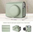شنطة كاميرا جلد متوافقة مع كاميرا Instax Wide 400 مع حزام كتف قابل للتعديل أخضر فاتح او اوزون O Ozone Camera Case Compatible PU Leather Protective Carrying Camera Bag
