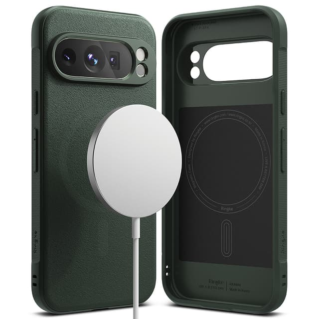 Ringke Onyx Magnetic Compatible with Google Pixel 9 Pro Enhanced Grip Tough Flexible TPU Shockproof Rugged TPU Bumper Drop Protection Phone Cover - Dark Green