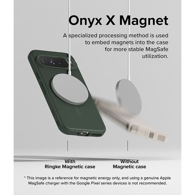 Ringke Onyx Magnetic Compatible with Google Pixel 9 Pro Enhanced Grip Tough Flexible TPU Shockproof Rugged TPU Bumper Drop Protection Phone Cover - Dark Green