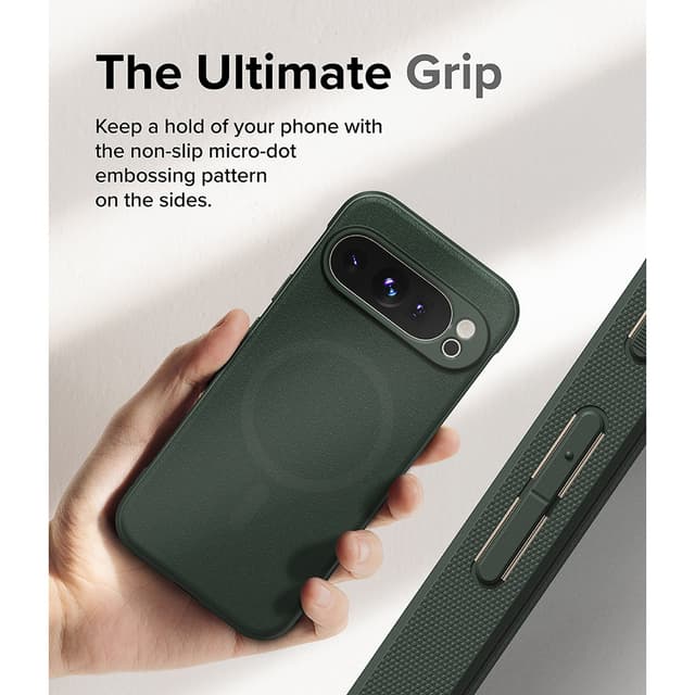 Ringke Onyx Magnetic Compatible with Google Pixel 9 Pro Enhanced Grip Tough Flexible TPU Shockproof Rugged TPU Bumper Drop Protection Phone Cover - Dark Green