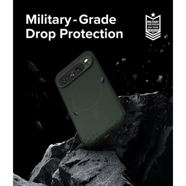 Ringke Onyx Magnetic Compatible with Google Pixel 9 Pro Enhanced Grip Tough Flexible TPU Shockproof Rugged TPU Bumper Drop Protection Phone Cover - Dark Green