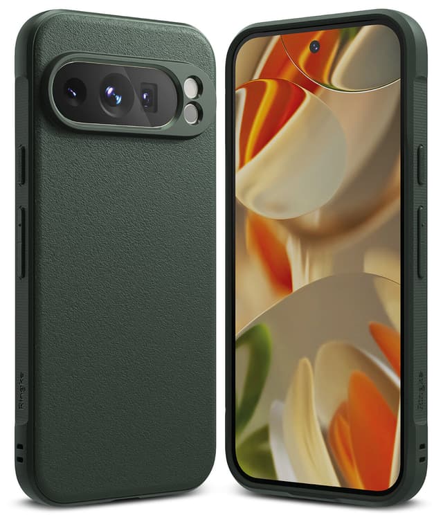 Ringke Onyx Case Compatible with Google Pixel 9 Pro XL, Enhanced Grip Tough Flexible TPU Shockproof Rugged TPU Bumper Drop Protection Phone Cover - Dark Green