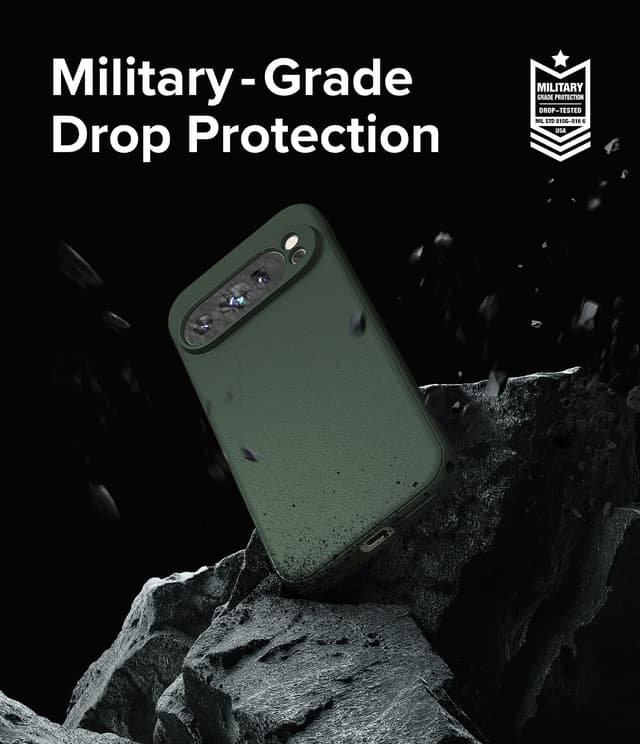 Ringke Onyx Case Compatible with Google Pixel 9 Pro XL, Enhanced Grip Tough Flexible TPU Shockproof Rugged TPU Bumper Drop Protection Phone Cover - Dark Green