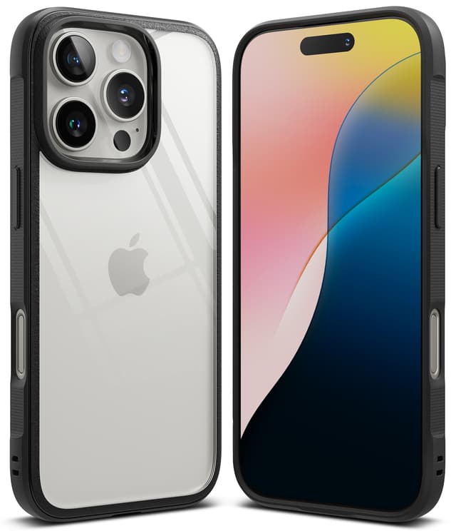 Ringke Fusion Bold Compatible with iPhone 16 Pro Case Cover Firm Grip Frame Anti-Yellowing Anti-Fingerprint Frosted Hard Back Shockproof Bumper iPhone 16 Pro Back Cover- Black