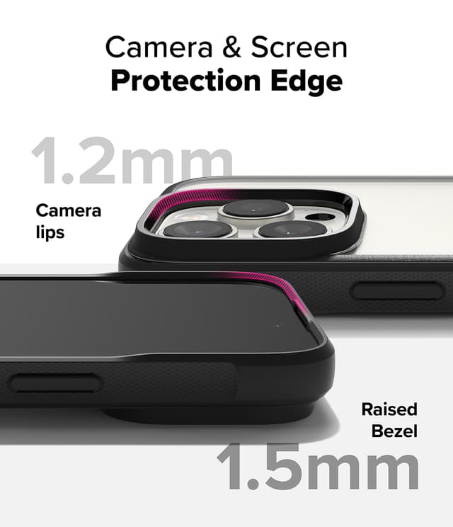 Ringke Fusion Bold Compatible with iPhone 16 Pro Case Cover Firm Grip Frame Anti-Yellowing Anti-Fingerprint Frosted Hard Back Shockproof Bumper iPhone 16 Pro Back Cover- Black