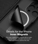 Ringke Rugged Gear Magnetic Compatible With iPhone 16 Pro Case , Prevents Oily Smudges Non-Slip Enhanced Grip Protective Cover Designed for iPhone 16 Pro Cover- Black