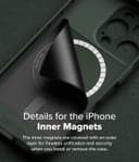 Ringke Rugged Gear Magnetic Compatible With iPhone 16 Pro Case , Prevents Oily Smudges Non-Slip Enhanced Grip Protective Cover Designed for iPhone 16 Pro Cover- Dark Green